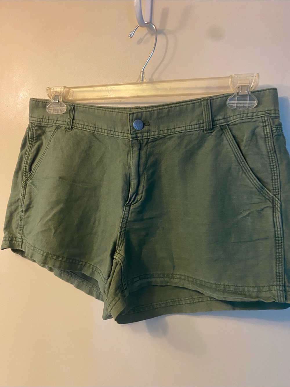 J. Crew Olive Green Linen & Cotton Shorts